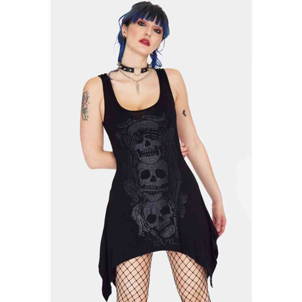 Jawbreaker - No Evil Tie Back Tunic Haut sans manches - Noir